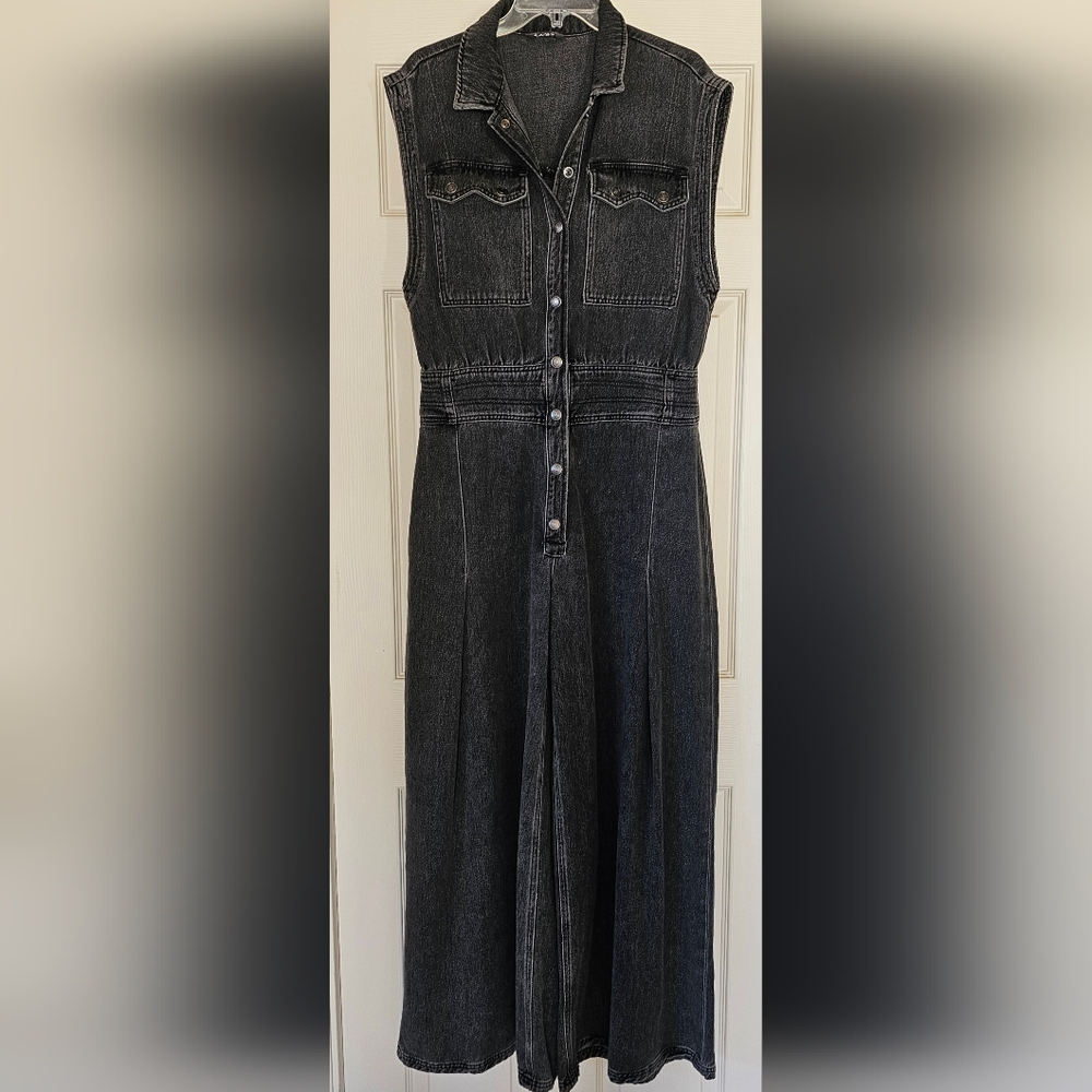 Free People - We the Free Charcoal Denim Jimpsuit